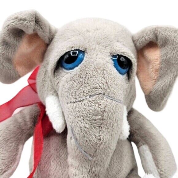 2/$15 Fine Toy Elephant Plush Gray 12" Heart Love On Foot Red Ribbon Valentine - Picture 2 of 10
